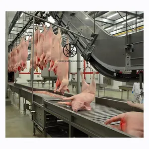 Hog Assembly Line Equipment 200-500 Head Per Day Pig Slaughter Price Equipment For Double Rail Delivery Convey Line Pork