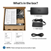 Base de Conexión Inteligente USB-C Dell SD25, 130W PD, Pantalla Cuádruple DP, RJ45 2.5GbE, Base Empresarial