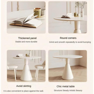 Moderner Luxus-Esstisch und Stühle Modedesign Weiße Farbe Günstiger Preis Runder Esstisch mit Stühlen - Product Image 4