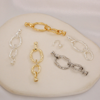 Ensemble de 5 fermoirs en plaqué or 14 carats pour collier, fermoirs de connexion pour perles