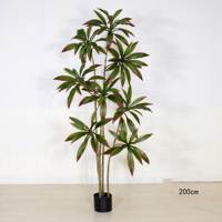 Y016 Plante artificielle décorative italienne, type Arbre de sang de dragon, résistante aux UV, verte, Bonsaï durable à base d'eau, toucher réaliste