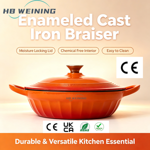 Casserole <span class=keywords><strong>en</strong></span> <span class=keywords><strong>fonte</strong></span> émaillée pour la maison, <span class=keywords><strong>prix</strong></span> direct <span class=keywords><strong>usine</strong></span>, avec couvercle - Product Image 1