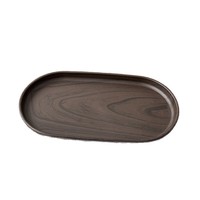 Plateau ovale de style chinois couleur noyer pour servir des tasses à thé, des collations, des gâteaux, des desserts et du café