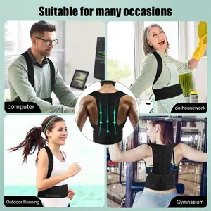 Hommes Femmes Soutien lombaire Épaule Améliorer la posture Soulagement de la douleur Orthèse dorsale quotidienne Correcteur de posture