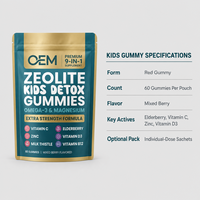 Gummies immunitaires quotidiennes pour enfants sous marque privée avec baies d'églantier, vitamine C, zinc, D3, zéolite – 60 unités, supplément aux baies mélangées