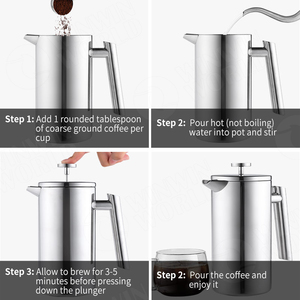 Cafetière de camping en plein air isolée Emode 2025 Offre Spéciale 1000ml avec presse française - Product Image 5