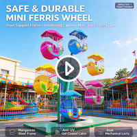 Manège Mini Grande Roue 12 Places, Attraction d'Amusement pour Enfants en Fibre de Verre Certifiée CE pour Centre Commercial, Carnaval, Aire de Jeux Extérieure