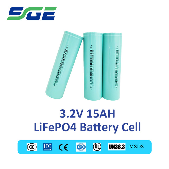 Global Supply 32140 3.2V 15AH LiFePO4 Battery Cells High Energy Density Low Resistance for Electric Tools