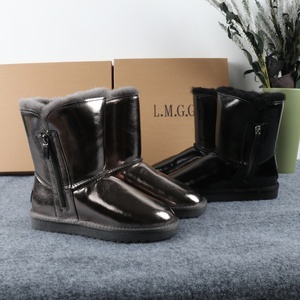 Nouvelles bottes d'hiver pour femmes 2024, dessus en véritable peau de mouton, doublure en véritable fourrure de renard, antidérapantes, fermeture éclair latérale, bottes et bottines - Product Image 6