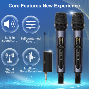 H5 UHF Di Động Không Dây Cầm Tay Karaoke Microphone Cardioid Kim Loại Echo BT DSP Hiệu Lực Bộ Vi Xử Lý Cho Studio Ghi Âm - Product Image 2