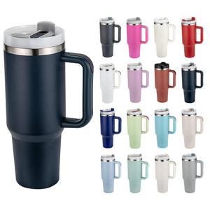 Gobelet isotherme classique en acier inoxydable <span class=keywords><strong>de</strong></span> 40 oz avec logo personnalisé, couvercle à paille <span class=keywords><strong>et</strong></span> poignée, pour le bureau - Product Image 1