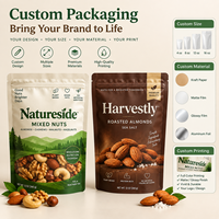 Kemasan Pouch Zipper Stand Up Food Grade dengan Logo Custom, Cetak, untuk Buah Kering, Kacang, dan Camilan, Mylar Doypack dengan Jendela