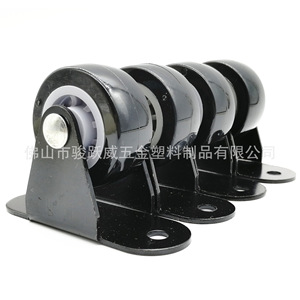 Furniture Caster 38mm Diameter Swivel Silent Wheel Black For Drawer Cabinet <b>Bed</b> Use - Product Image 2