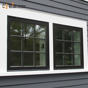 Tegood Factory 3x4 diseño de parrilla negra Rotura de puente térmico ventana francesa abatible de aluminio - Product Image 3