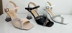 รองเท้าแตะผู้หญิงแบบสวมใส่ได้ทุกวัน ประดับด้วยหิน  ความสูงส้น 7 ซม. ไซส์ 36-40 ผลิตในตุรกี - Product Image 3