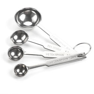Stainless Steel <b>Measuring</b> <b>Spoon</b> Set 4 Pieces Graduated Kitchen Baking Tools Dishwasher Safe Minimalist Design Short Handle - Product Image 3
