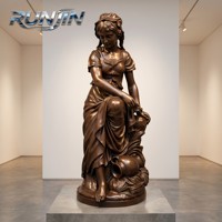 Estatua de Arte en Metal de Bronce Fundido de Diosa de la Flora de la Mitología Griega Clásica Moderna, Tamaño Real, Tamaños Personalizados, Decoración de Jardín