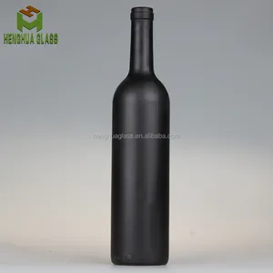 25Oz 750Ml Botol Minuman Keras Kaca Hitam Matte 75cl 750cc Botol Anggur Alkohol Hitam Roh Kosong