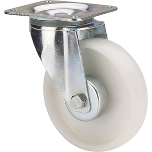 Ruota - ruota in poliestere bianco, diametro di 80 mm, resistente e durevole, ideale per mobili e carichi leggeri. - Product Image 1