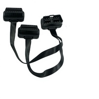 Cable de Extensión Divisor OBD2 de 0.3m, 1 a 2 en Y, Macho de Tres Puertos a Hembra para Diagnóstico