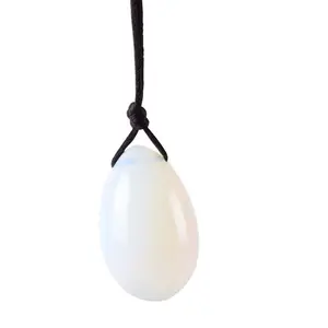 Ev kullanımı en iyi satıcılar toptan beyaz yeşim doğal nefrit yeşim Yoni yumurta delinmiş sertifikalı yeşim Yoni yumurta seti standı