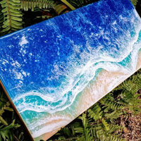 Peinture 3D en résine époxy claire pour tablette en bois, banc de table, colle liquide pour verre