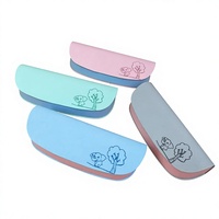 Étui rigide rectangulaire pour lunettes en PU avec motif de dessin animé, boîte à lunettes multicolores, vente en gros