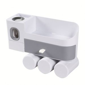 3-Cup Wall Mounted <b>Toothbrush</b> <b>Holder</b> Automatic Toothpaste Dispenser - Product Image 6
