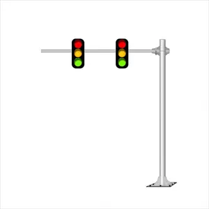 Customized Good Price Conical Signal Lamp Post With Single Arm Street Traffic Light Pole