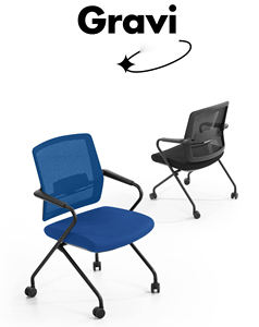 Silla de entrenamiento de malla de almacenamiento flexible con ruedas Silla DE TRABAJO DE MALLA plegable ergonómica para oficina y sala de reuniones - Product Image 5