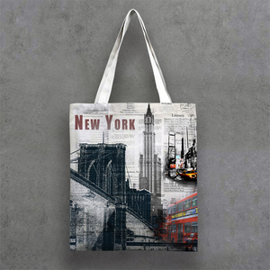 Sac Fourre-Tout Vintage en Toile Décoratif London <span class=keywords><strong>Paris</strong></span> avec Motif Dessin Animé - Product Image 5