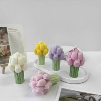 Großhandel Handgefertigte Maßgeschneiderte Romantische Hochzeitsgeschenk-Duftkerzen Dekoration Personalisierter Tulpenstrauß Blumenform für Hochzeiten