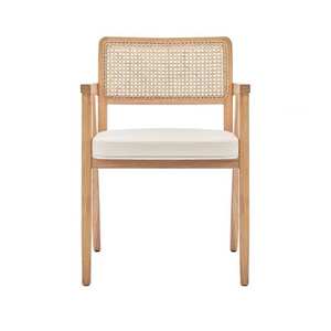 Custom Luxury Cane Living Room Retro Solid Wood Rattan Armchair for Dining Kitchen - Product Image 3