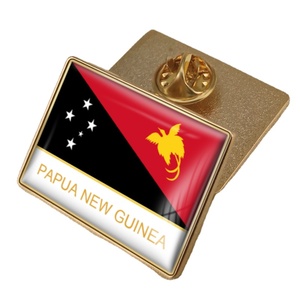 Papua nuova bandiera della Guinea spille con spille epossidiche di cristallo - Product Image 1