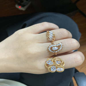 Модные 18 карат позолоченные медные ювелирные изделия подарок очарование красочные кубические циркониевые кольца для девочек - Product Image 3