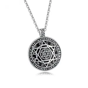 Talisman Joint Salomon Étoile à Six Branches 12 Constellation Pendentif En Acier Inoxydable Amulette Chanceux 20 "Bijoux Collier homme