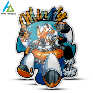 Cierre de cremallera con forma especial personalizado 3,5 7 14 28 G Bolsas de plástico Mylar troqueladas sellables a prueba de niños Goma de mascar a prueba de olores - Product Image 4