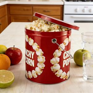 Cubo de Metal de Lujo para Regalo de Navidad, 3.5 Galones, Apto para Alimentos, con Asa, Redondo, para Palomitas de Maíz - Product Image 5