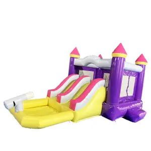 Nhà Máy bán hàng trực tiếp Inflatable Hồng nhảy lâu đài Inflatable Bouncer nhà với đôi trượt