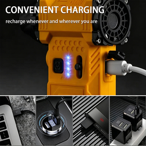 Moteur CC sans balais 110000 tr/min, mini souffleur/aspirateur sans fil, batterie 7,2 V 3000 mAh, lumière LED intégrée, lame de coupe, 13 buses - Product Image 4