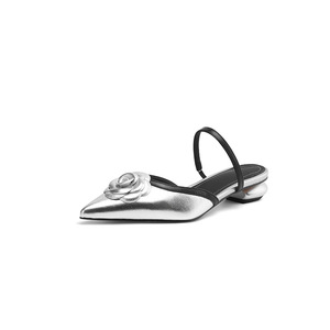 Zapatos franceses Marie Jean de verano, estilo nuevo, con diseño de gotas de agua brillantes, tacón bajo, punta en pico, tipo mule para mujer. - Product Image 2