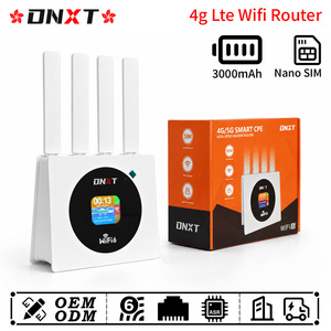 เราเตอร์ DNXT 4g Cat4 2.4GHz wifi 6 พร้อมเสาอากาศพับได้ แบตเตอรี่ 3000mAh รองรับ 4g lte หน้าจอ LCD พอร์ต Type-C  ใส่ซิมการ์ดได้ ใช้สำหรับทำงาน - Product Image 1
