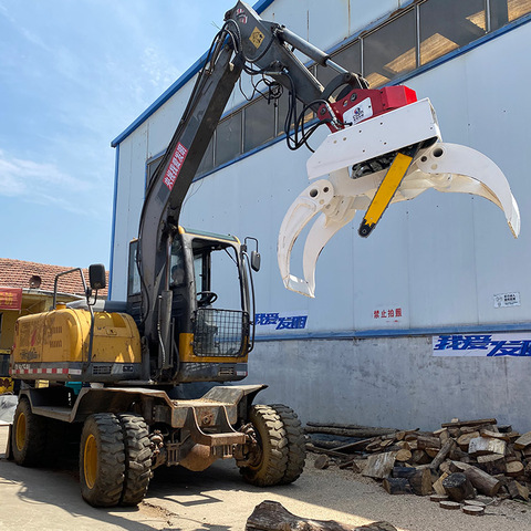 Excavator Grapples Hydraulic Rotating Grab Wood Logs Grabber Rotary Stone Rock Grapple Attachment for 3t to 20t Excavator
