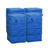 Serviette en microfibre sans bords 500 GSM antimicrobienne à séchage rapide, absorbante, pour le nettoyage automobile, couleur violette