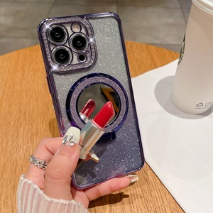 Custodia per telefono con supporto per telefono con Glitter Glitter a specchio di lusso per <span class=keywords><strong>iPhone</strong></span> 15 14 13 <span class=keywords><strong>12</strong></span> 11 <span class=keywords><strong>Pro</strong></span> <span class=keywords><strong>Max</strong></span> supporto magnetico - Product Image 3
