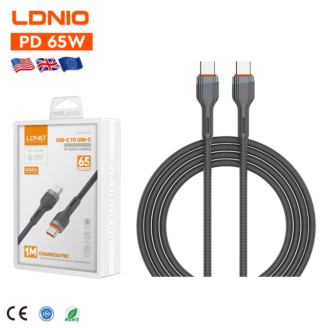 LDNIO LC641C PD65W Type-C Cable Quick Charge Mobile Phone Data Cable Type c for Smart Phone