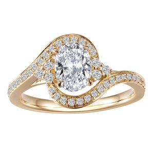 Anillo de Diamante Cultivado en Laboratorio con Certificado IGI Personalizado, Oro de 14K, Corte Ovalado, 1CT, D VS1, CVD - Product Image 1