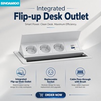 Boîte de connexion de table SINOAMIGO EU/UK/universelle avec prises intégrées escamotables et ports USB