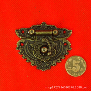 Cerradura para Muebles de Aleación de Zinc, 55 mm x 31 mm, Diseño Tradicional, Duradera, Sin Llave, Hebilla Decorativa para Caja de Madera - Product Image 3