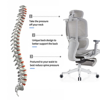 Chaise de bureau ergonomique en maille avec vérin à gaz de classe 4, accoudoirs 3D et siège en PU, pivotante, pour espace de travail (vente en gros)